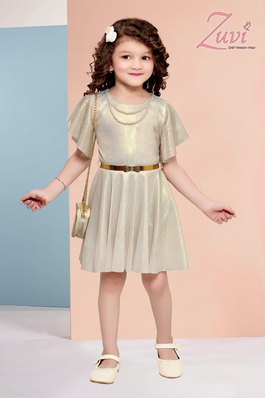 Short Fancy Party wear middi - 00474ZU_Gold