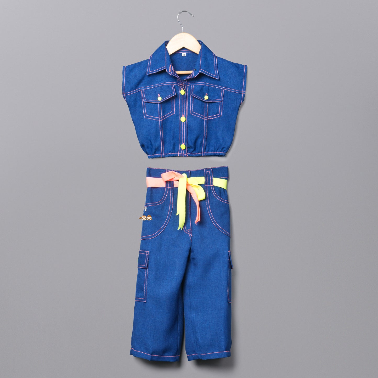 Co-Ord Set Stylish Denim look - 25019MA_Blue