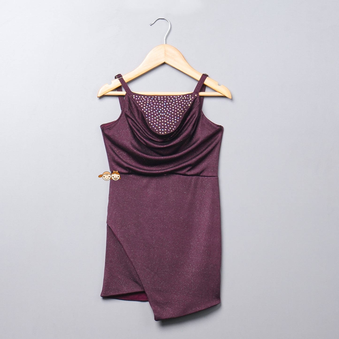 Short middi Cowl neck Sleeveless -01820FL_Wine