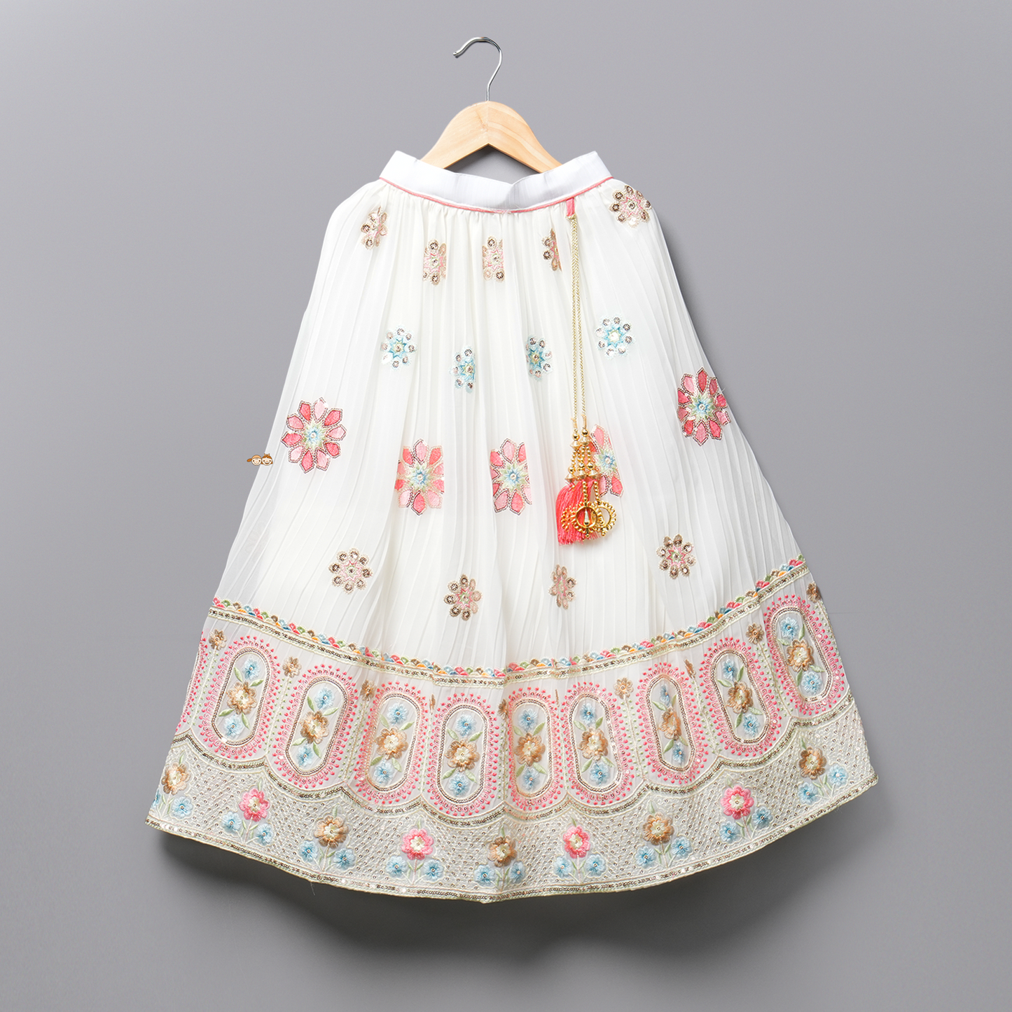 Fancy Lehenga Top-06403MA_Cream