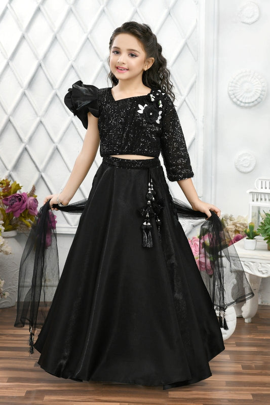 Lehenga one side sleeve  995 Black