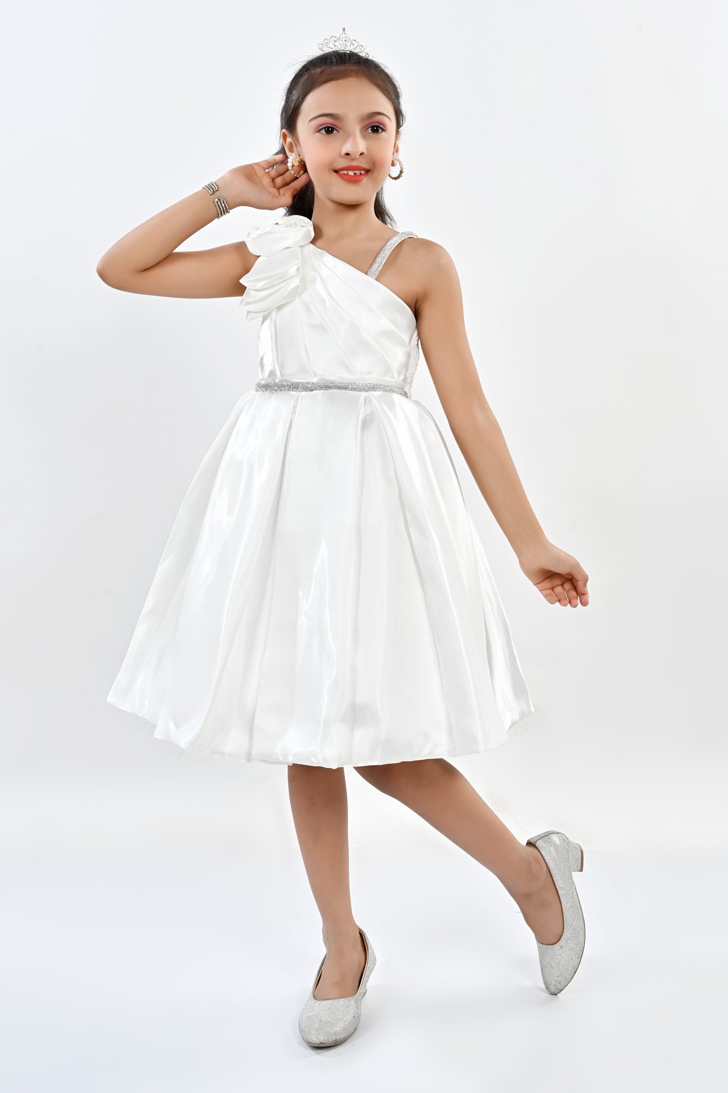 Fancy Party Dress-24LA01008 white