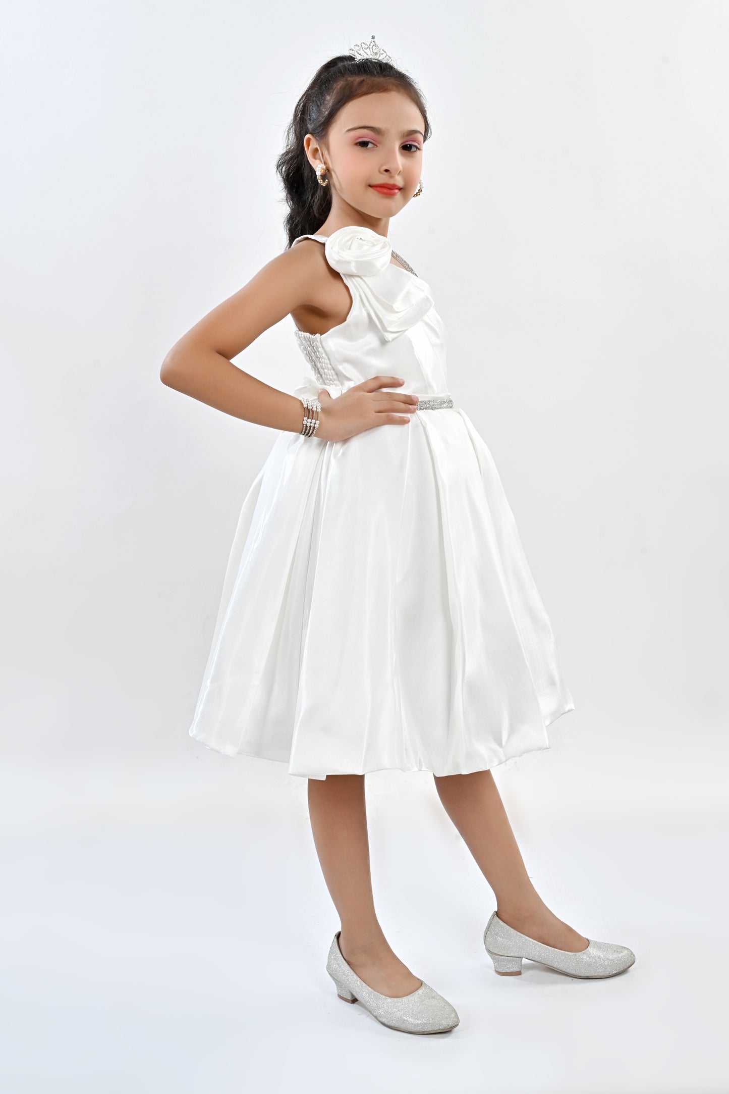 Fancy Party Dress-24LA01008 white