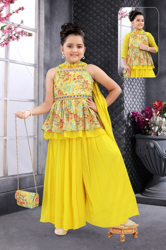 Fancy Ethnic Plazo Set-02409MA_Lemon