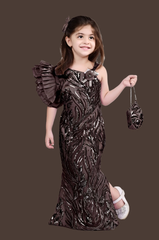 Western Gown Bodyfit - 25022_Coffee