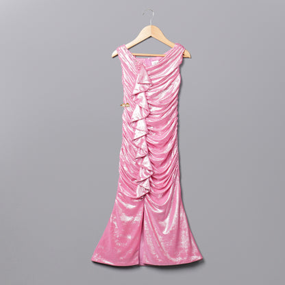 Western Gown boatneck front cut 25049 Pink