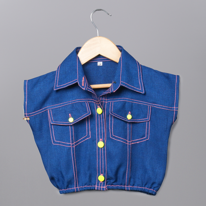 Co-Ord Set Stylish Denim look - 25019MA_Blue