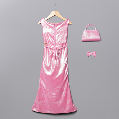 Western Gown boatneck front cut 25049 Pink