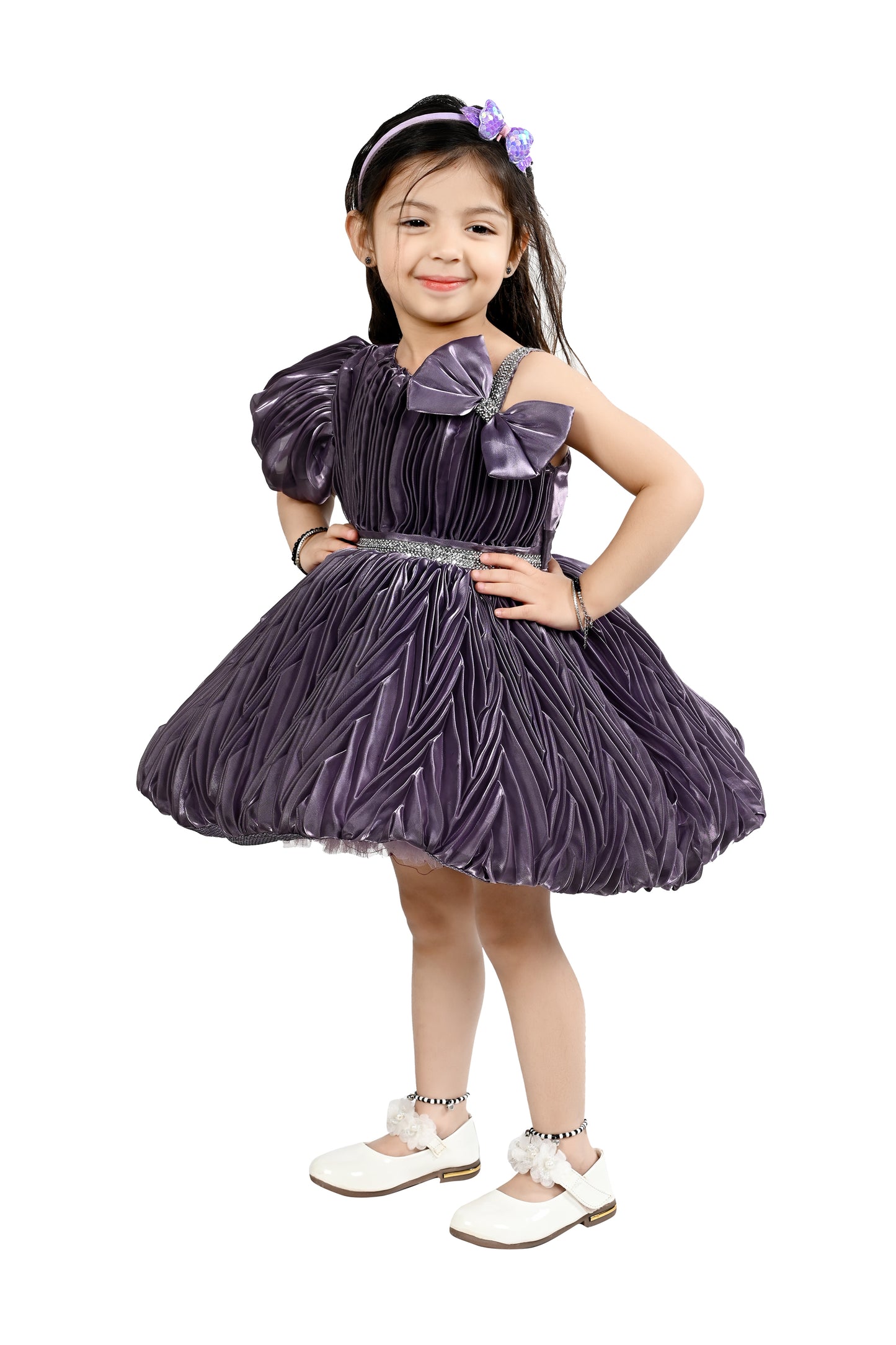 Frock Fit and Flared with Bow Lavender -24HA00748