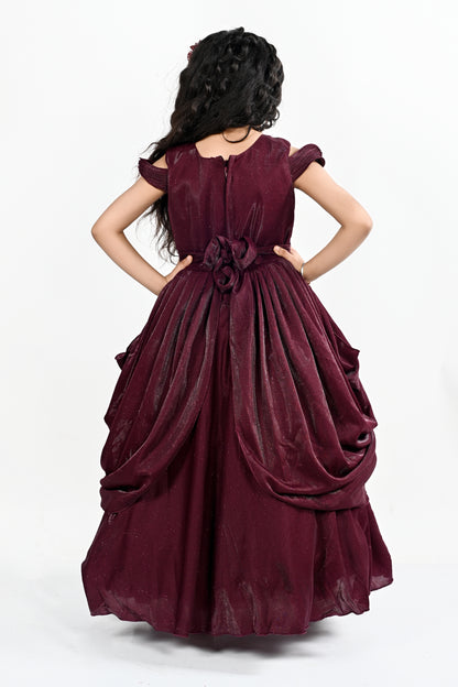 Impoted bonding gown with drape-24AK00945