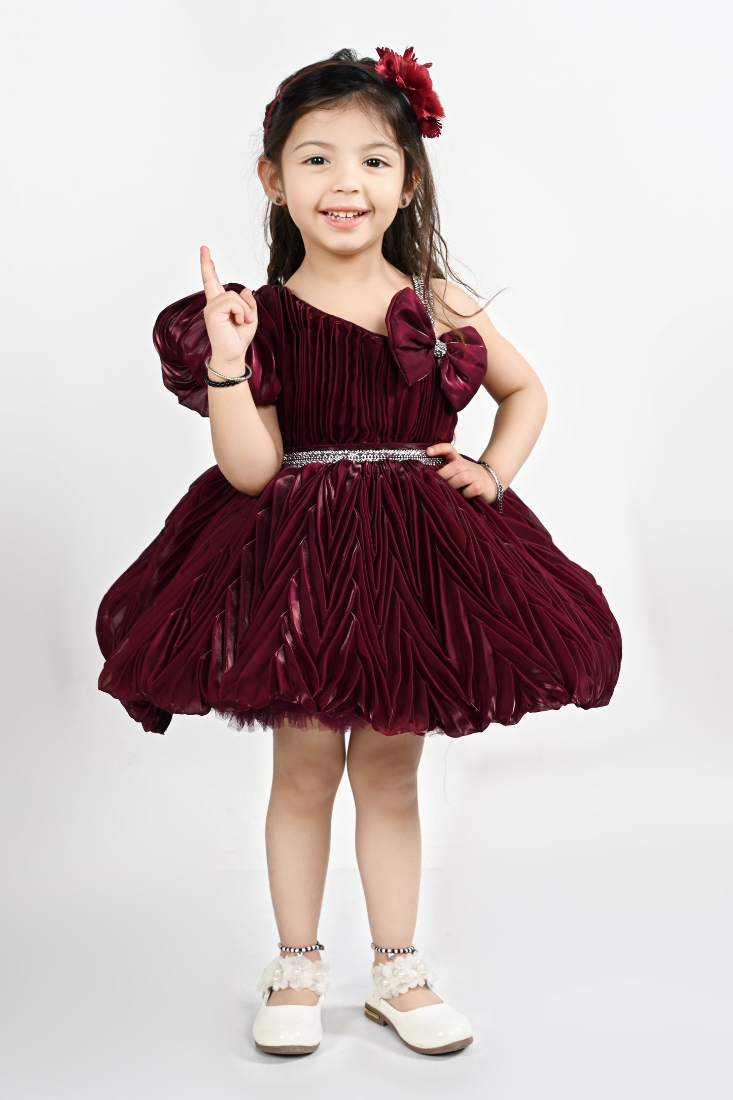 Frock Fit and Flared with Bow Wine -24HA00748