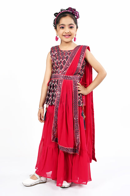 Sarara with attach dupatta -24MA07064