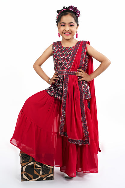 Sarara with attach dupatta -24MA07064