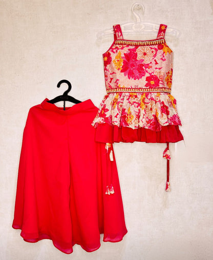 Fancy Ethnic Plazo Set-01104TR_Red